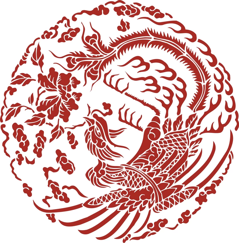 中国风中式传统喜庆民俗人物动物窗花剪纸插画边框AI矢量PNG素材【698】